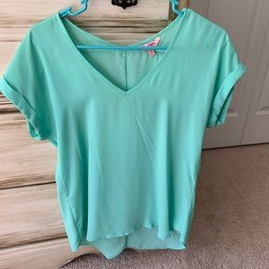 Candie’s aqua blouse